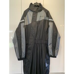 Bering‎ Iwaki Black/ Gray Motorcycle One Piece Rain Suit Size XXL *Read